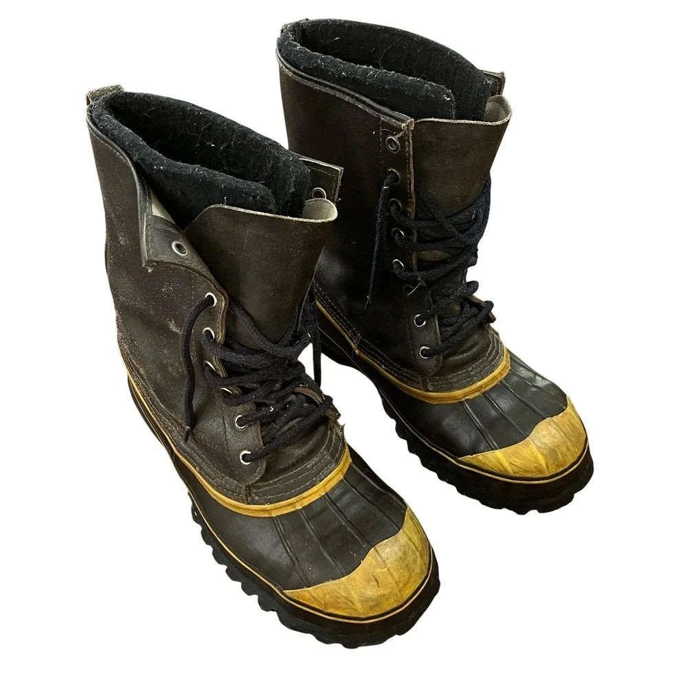 Vintage LaCrosse Outdoorsman Mens 10 Duck Boots Steel Toe Safety Work USA Made